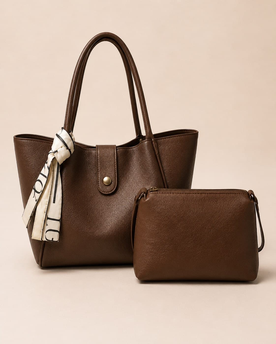 The Everyday Tote in Espresso with its Mini Essentials Pouch